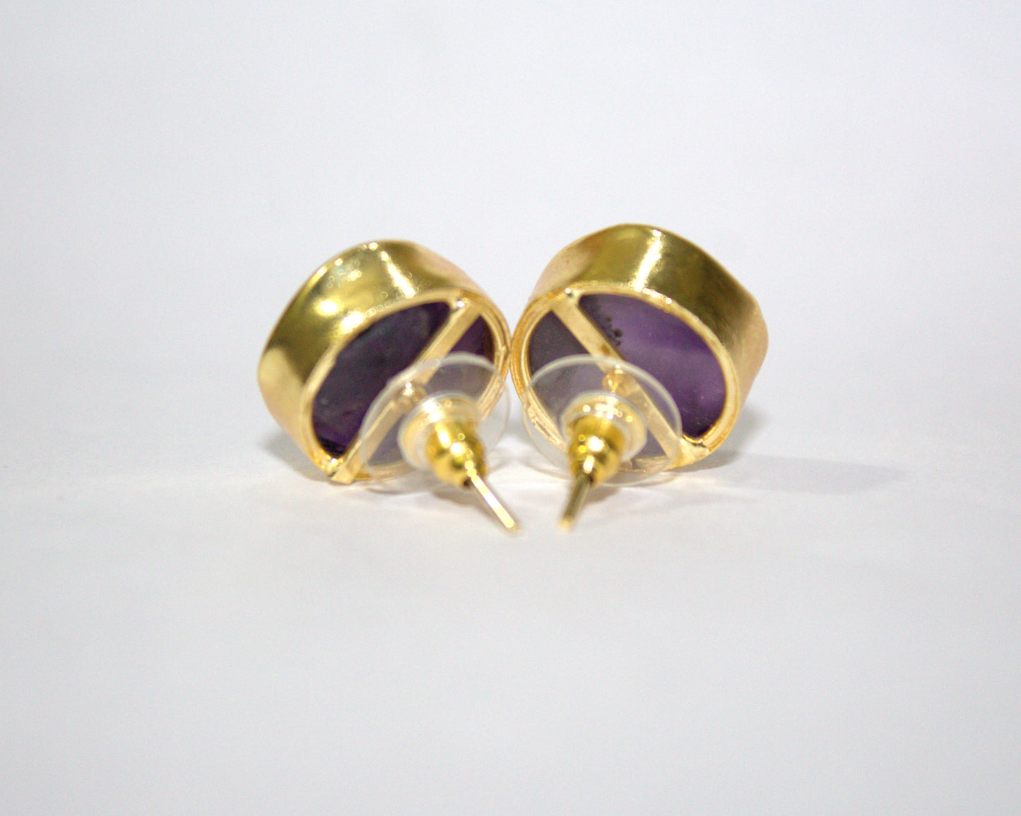 Amethyst Raw Stone Stud Earrings
