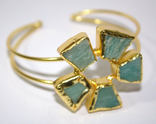 Flora Raw Stone Cuff