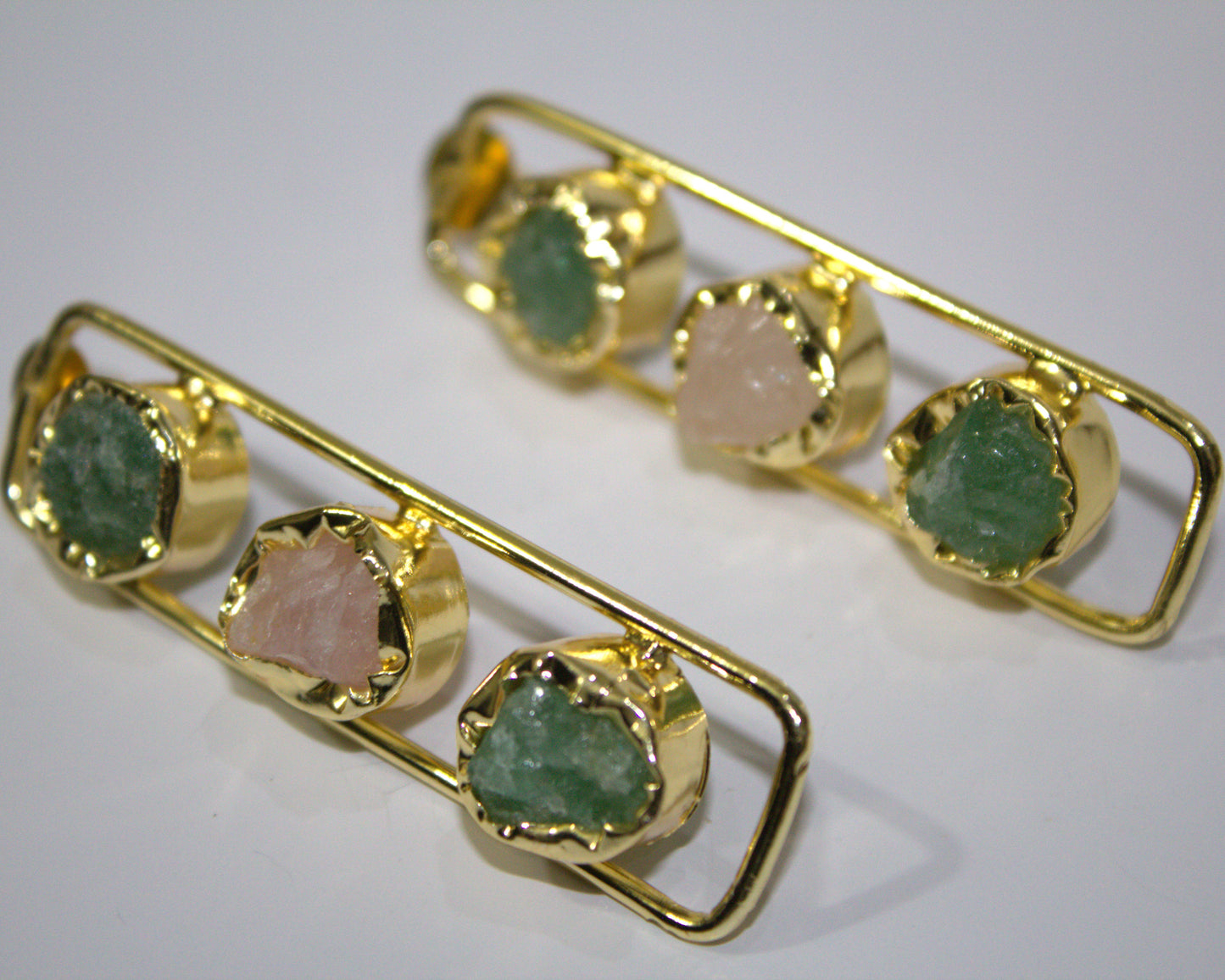 Raw Stone Drop Earrings