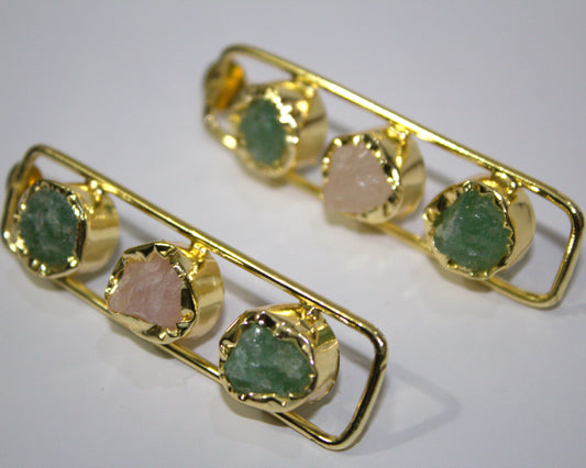 Raw Stone Drop Earrings