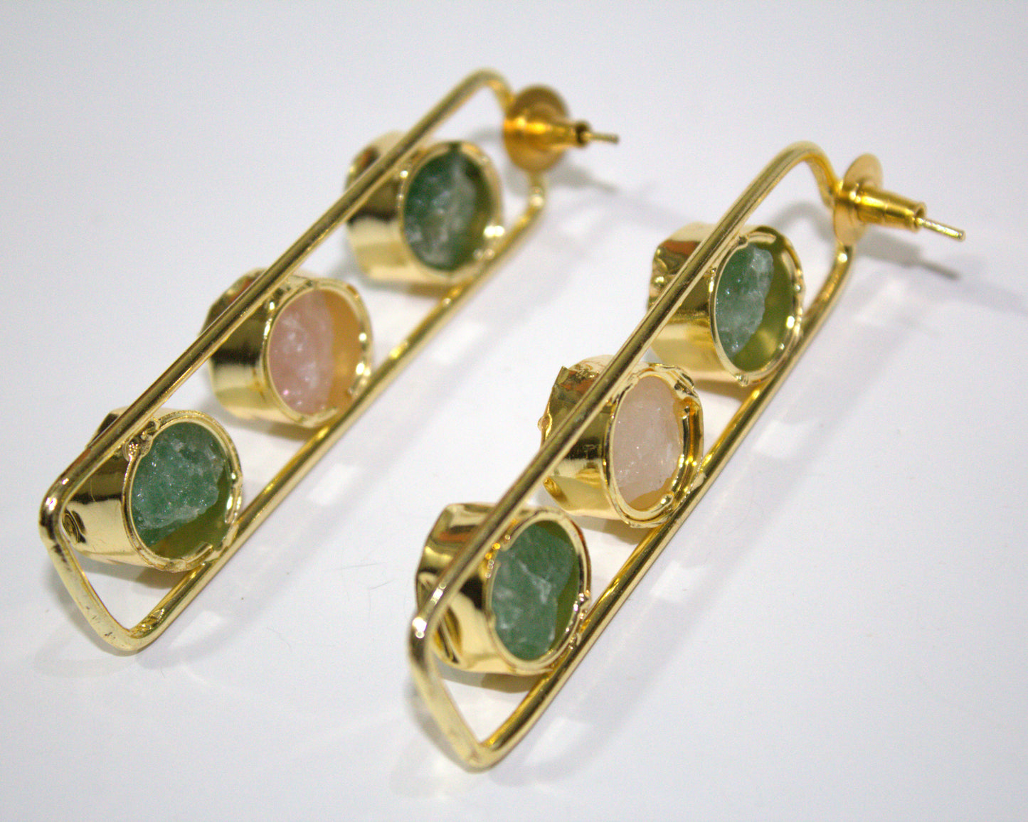 Raw Stone Drop Earrings