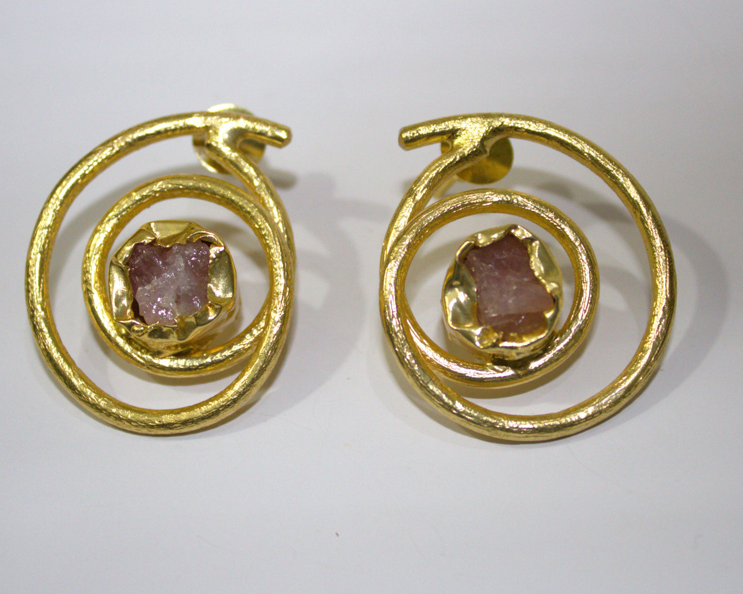 Orbit Raw Stone Stud Earrings