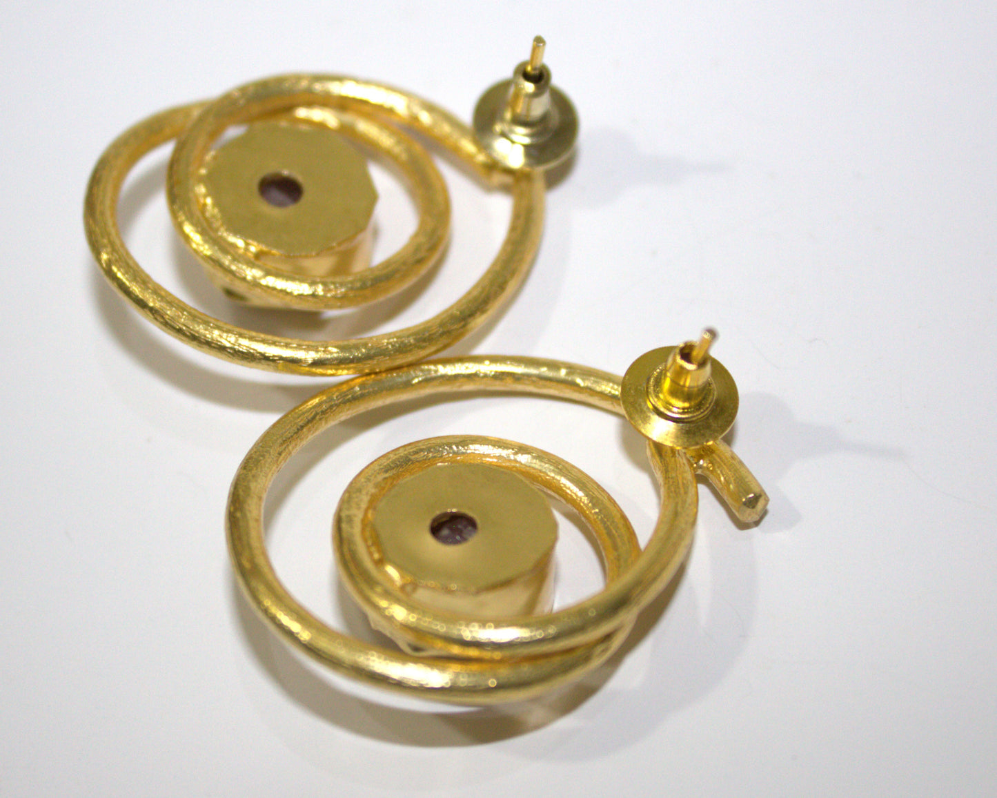 Orbit Raw Stone Stud Earrings