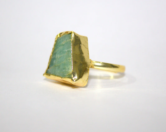 Emerald Edge Raw Stone Ring