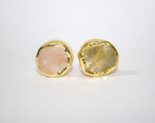 Solene Raw Stone Stud Earrings
