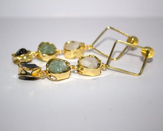 Geo Aura Raw Stone Earing